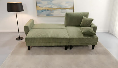 Aria Corduroy Reversible Pullout Sofa Bed Sectional