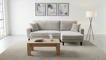 Aria Corduroy Reversible Pullout Sofa Bed Sectional