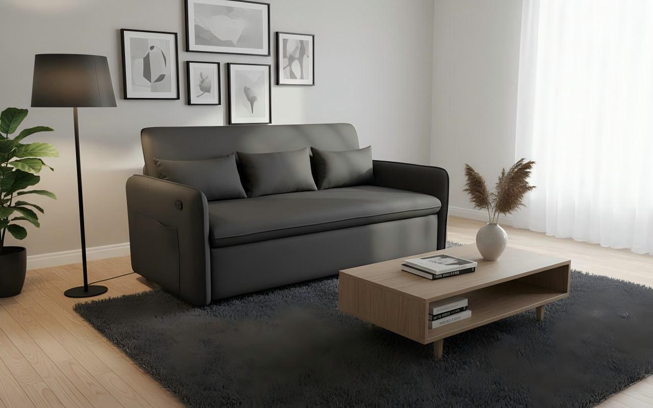 MetroFlex Modern Convertible Sofa Bed with USB