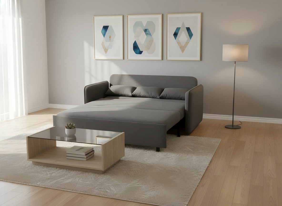 MetroFlex Modern Convertible Sofa Bed with USB