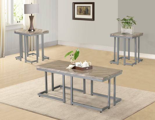 Driftline Grey Driftwood 3-Piece Coffee Table Set